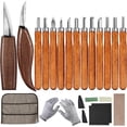 thumbnail image 1 of Wood Carving Tools Set, Wood Carving Hand Tools for Beginners with Whittling Knife Detail Wood Carving Knife and 12pcs SK2 Carbon Steel Wood Carving Knives for Sculpture Spoon, Bowl & General Woodwork, 1 of 5