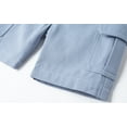 thumbnail image 5 of LittleSpring Little Boys School Uniform Shorts with Elastic Waist 5T Cargo Shorts Casual Solid Blue, 5 of 6