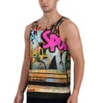 thumbnail image 2 of Bixox Graffiti Lamp Urban Scene Pattern Men's Gym Tank Tops Workout Sleeveless T-Shirts Athletic Muscle Tank Training Bodybuilding Shirts,S-4XL, 2 of 7
