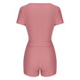 thumbnail image 5 of Abomasnow Womens 2 Piece Lounge Set Ribbed Knit Short Sleeve Pullover Tops and Drawstring Pants Casual Summer Pajamas Set, 5 of 6