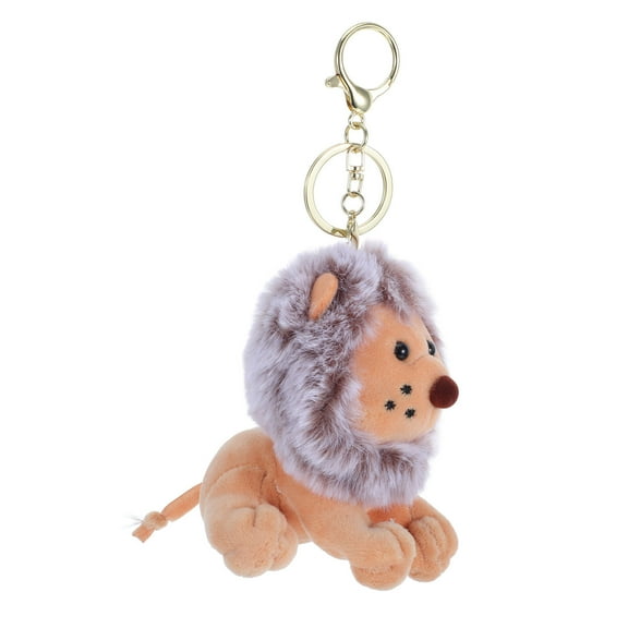 ELAYARD Eye-Catching Lion Keychain Brown Plush for Keys and Bags 1Pc