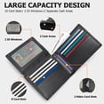 thumbnail image 3 of Cartera de piel Sigtrenx con bloqueo RFID plegable para hombre, color negro, 3 of 6