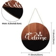 thumbnail image 5 of Welcome Sign Retro Wooden Flat Round Hanging Plaque Rustic Natural Wall Decorations for Home Farmhouse Front Door Outdoor Decorations Coconut Brown11.8x11.8in Coconut Brown, 5 of 7