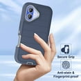 thumbnail image 4 of I-HONVA Compatible with iPhone 16 Case,3-Layer Military Grade Drop Protection Anti-Slip Bumper Rugged Shockproof Dustproof Protection 6.1 inch Phone Case,Stripe Navy Gray, 4 of 8