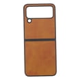 thumbnail image 1 of Folding Screen Phone Case Synthetic Leather Scratch Proof Protective Case for Samsung Galaxy Z FLIP 4 Brown, 1 of 4
