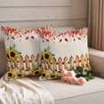 thumbnail image 2 of Pumpkin Sunflowers Fall Outdoor Waterproof Pillow Covers, Thanksgiving Fence Red Eucalyptus Decorative Square Throw Pillowcase Sofa Cushion Sham for Patio/Couch/Chair, 24"x24" 2 Pack, 2 of 8