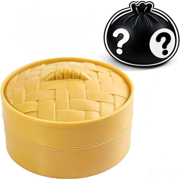 Dumpling Mystery Squishy Blind Box Toy, Soft Steamer Basket Stress Relief Fidget, Novelty Slow Rising Sensory Toy for Office Desk