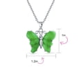 thumbnail image 4 of Bling Jewelry Womens Green Jade Garden Butterfly Pendant Necklace .925 Sterling Silver, 4 of 5