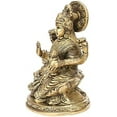 thumbnail image 2 of Zap Impex Brass Lakshmi Idol Laxmi Goddess Lakshmi Sitting Statue in Blessing Position for Puja Temple at Home, 2 of 3