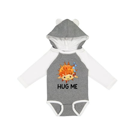 

Inktastic Hug Me Cute Pufferfish with Bubbles Gift Baby Boy or Baby Girl Long Sleeve Bodysuit