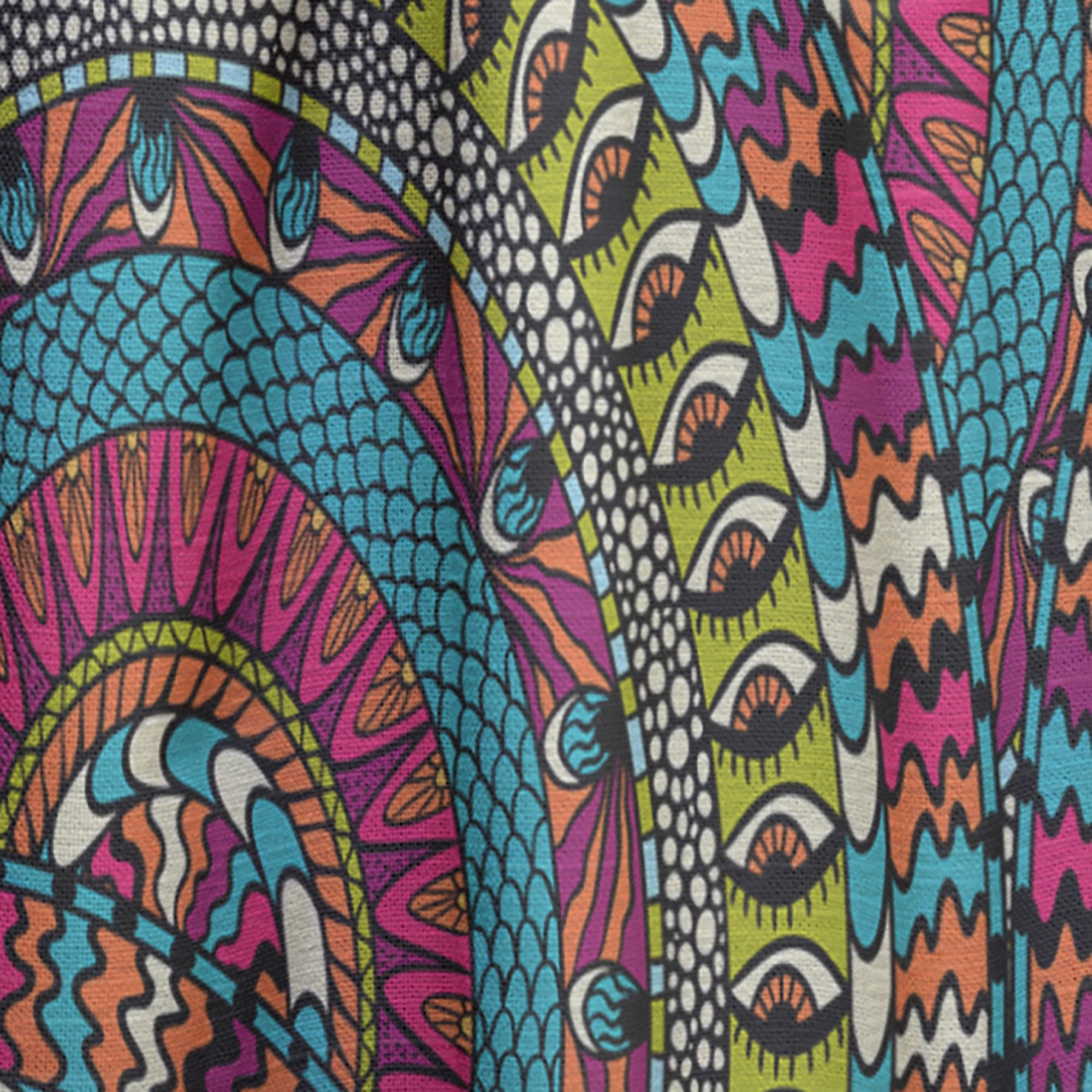 Designart 'Colorful Ethnicity Round Ornament Eye' Bohemian & Eclectic Curtain Panel