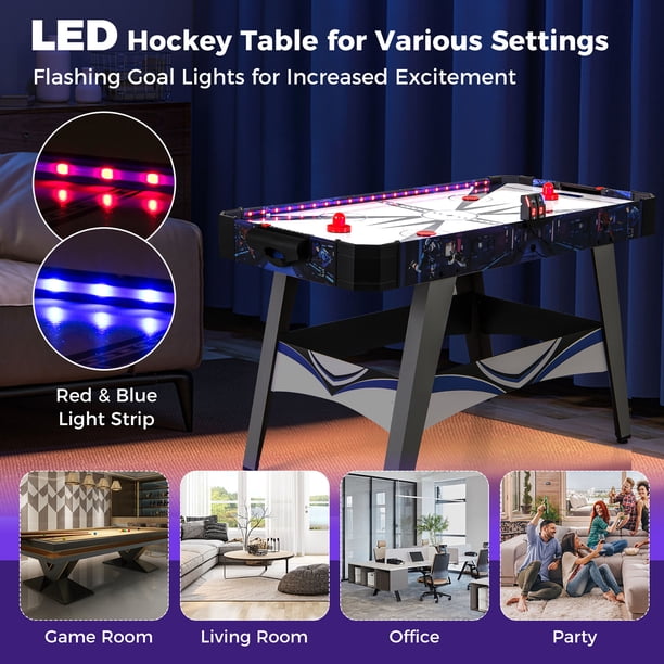 Gymax 54'' Air Hockey Game Table w/2 Pushers Pucks Adjustable Foot