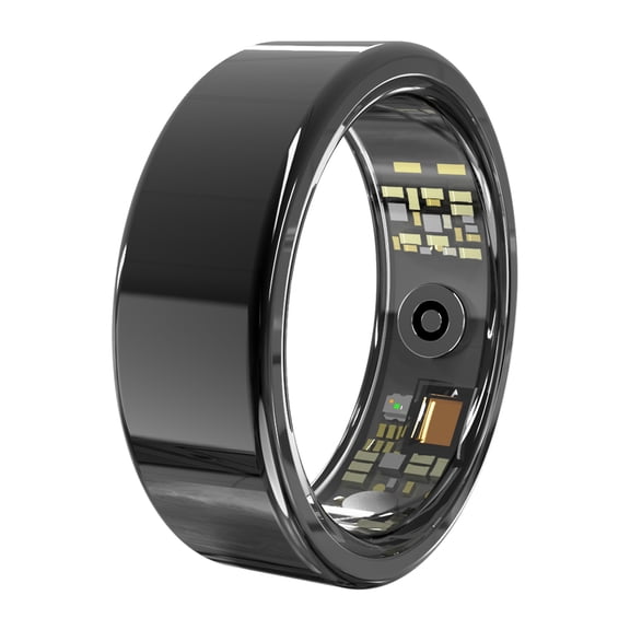 Tracking Ring, Suitable for Both Men and Women, 5ATM Waterproof, Activity/Sleep/Temperature Monitoring, Family Care Mode, Compatible with Android and iOS.Black
