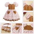 thumbnail image 4 of IDOPIP Toddler Baby Girls Christmas Dress Short Puff Sleeve Printed Smocked Skater Dress, 4 of 7