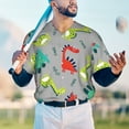 thumbnail image 6 of Balery Cute Dinosaur Baseball Jersey for Men Casual Button Down Shirts Short Sleeve Active Team Sports Uniform-4X-Large, 6 of 9