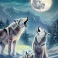 thumbnail image 6 of WYYP Wolfs Snow Full Moon Round Tablecloth Waterproof Polyester Fiber Great for Home Kitchen/Parties/Holiday Dinner White, 6 of 8