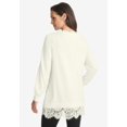 thumbnail image 2 of Jessica London Women's Plus Size Lace Trim Pullover Sweater, 2 of 6