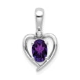 thumbnail image 1 of Pendentif Diamant Améthyste en Or Blanc 14K, 1 of 2