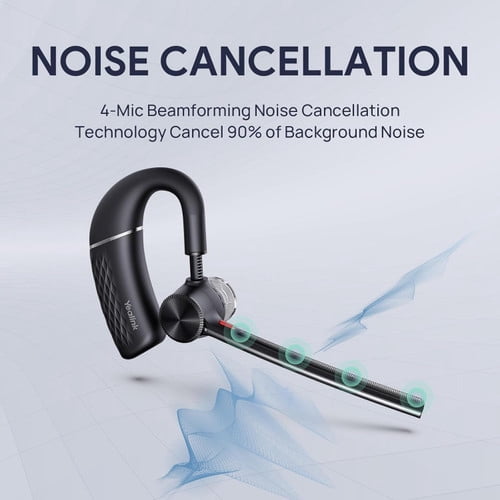 Yealink 1208709 BH71 Pro Bluetooth Headset with USB-C/A Dongle,Teams &Zoom Certified, 4 Noise Cancelling Microphone