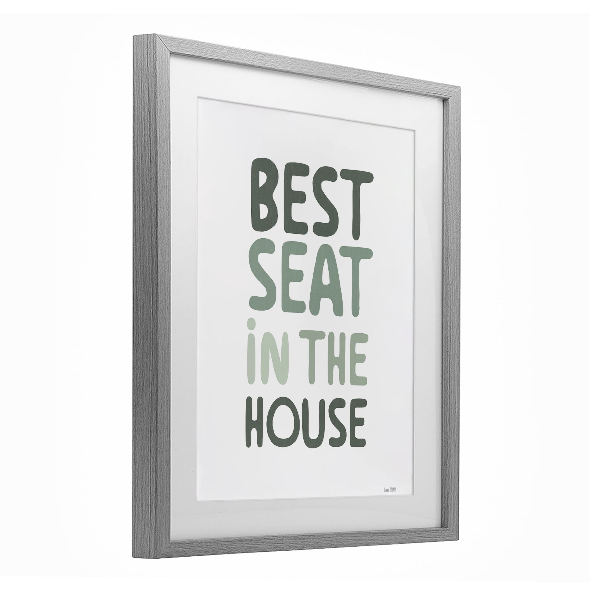 Stupell Industries Green Best Seat in House Gray Framed Print Under Glass, design by House Fenway