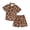 517Brown1121, variant on CAIVO Children Outfit Sets Boys Summer Casual Floral Printed Hawaii Lapel Button Short Sleeved Shirts And Shorts Boho Clothes Sets