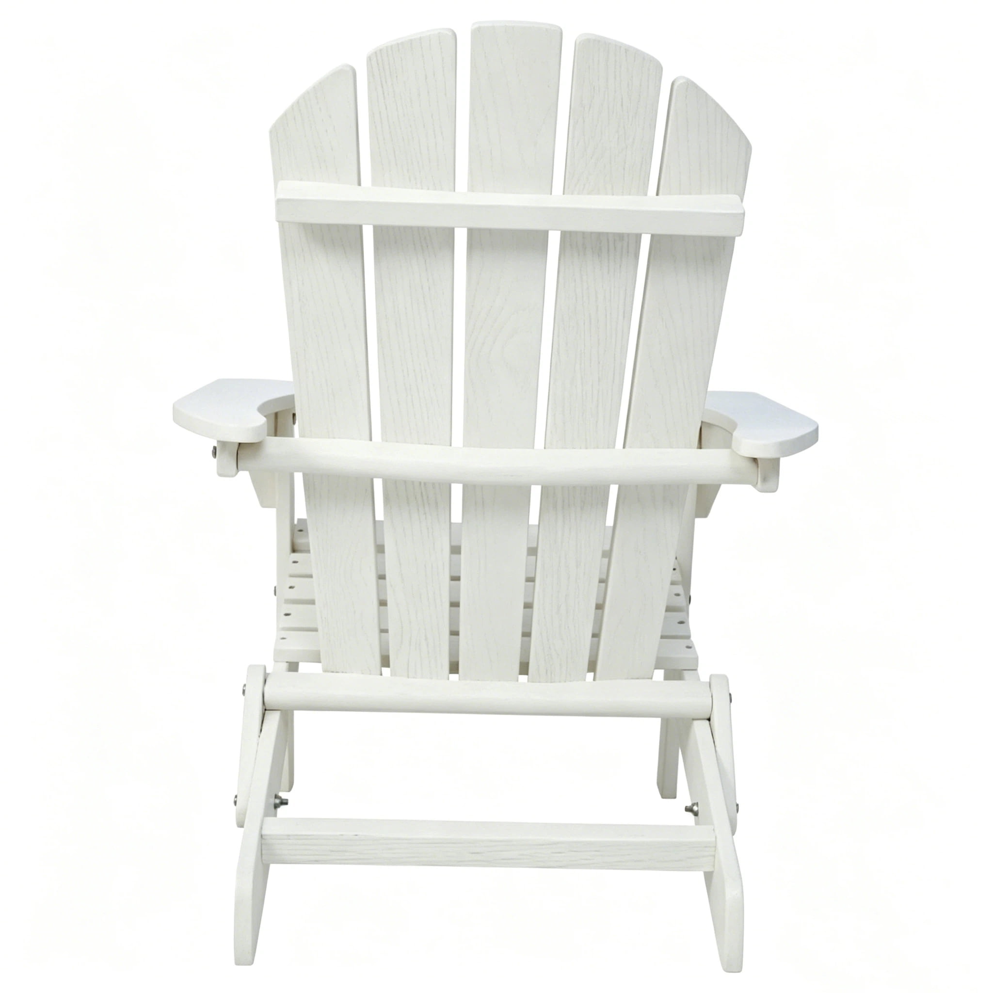 AISWORD Outdoor Folding Embossed Adirondack Chair Set of 2, Pre-Assembled BackRest Wood Lounge Chair, White