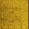 thumbnail image 1 of Ahgly Company Machine Washable Indoor Square Oriental Yellow Traditional Area Rugs, 5' Square, 1 of 4