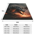 thumbnail image 3 of Fotbe Fiery Black Dragon Attack Manta de Franela Acolchonada con Estampado, Súper Suave y Esponjosa, Extra Grande para Sofá, Cama, Uso Todo el Año-50"x40", 3 of 7