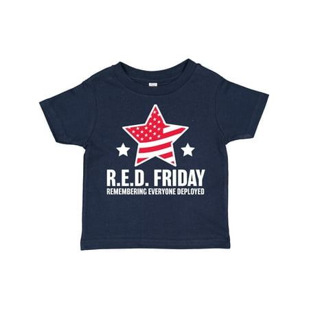 

Inktastic Red Friday Remembering Everyone Deployed with Red American Flag Gift Toddler Boy or Toddler Girl T-Shirt