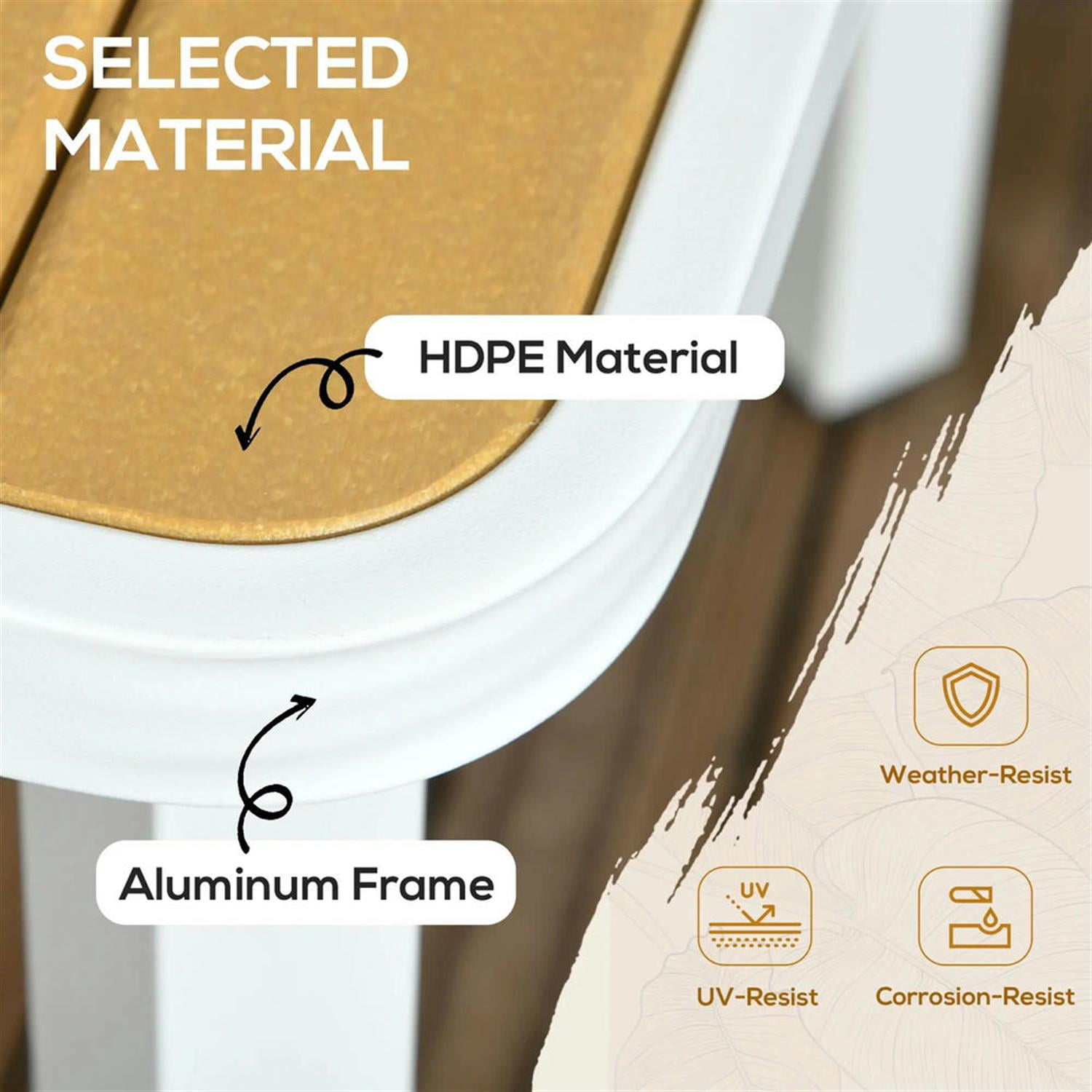 Demi Bonn Aluminum Patio Dining Set with HDPE, 5-Piece Table & Chairs, Umbrella Compatible, Outdoor Dining for Families, Yellow