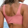 thumbnail image 4 of Womens Bikinis Solid Color V Neck Strappy Push Up Padded Swimsuits Bathing Suits, 4 of 6
