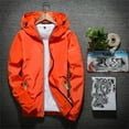 thumbnail image 2 of FRSASU Men Coat Clearance Pure Color Plus Size Hoodie Reflective Zipper Outdoor Sport Coat, 2 of 5