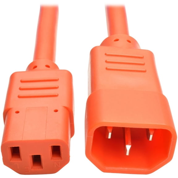 Tripp Lite 2ft Heavy-Duty Power Extension Cord (IEC-320-C14 to 320-C13), Orange