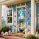thumbnail image 5 of Decoraciones de Pascua, adornos de Pascua, regalos de Pascua, cortina de puerta de Pascua, decoraciones para fiestas, cubierta de puerta de fibra de poliéster, 5 of 6
