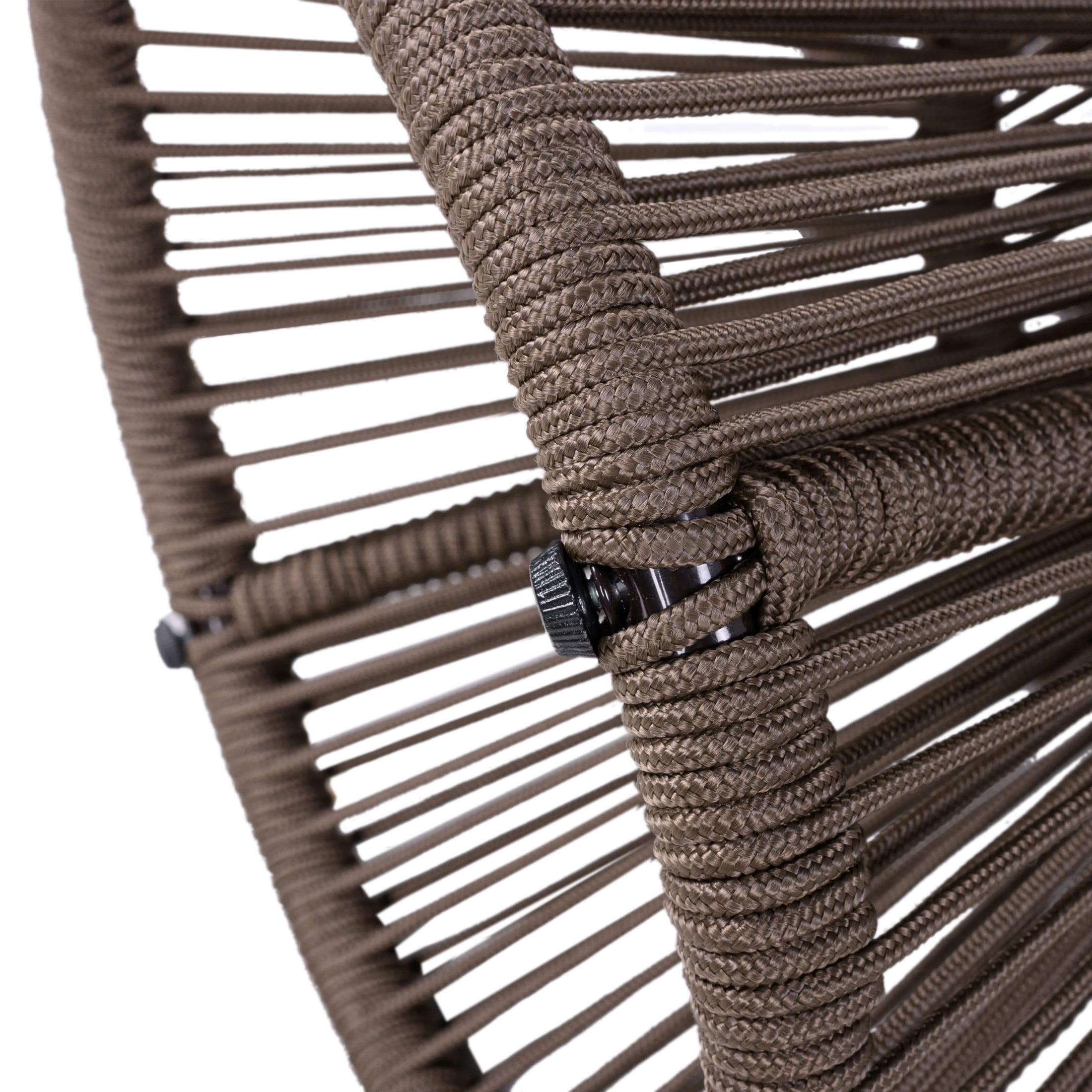 Christopher Knight Home Small Outdoor Side Table, Woven Rope Patio End Table, Dark Gray + Teak