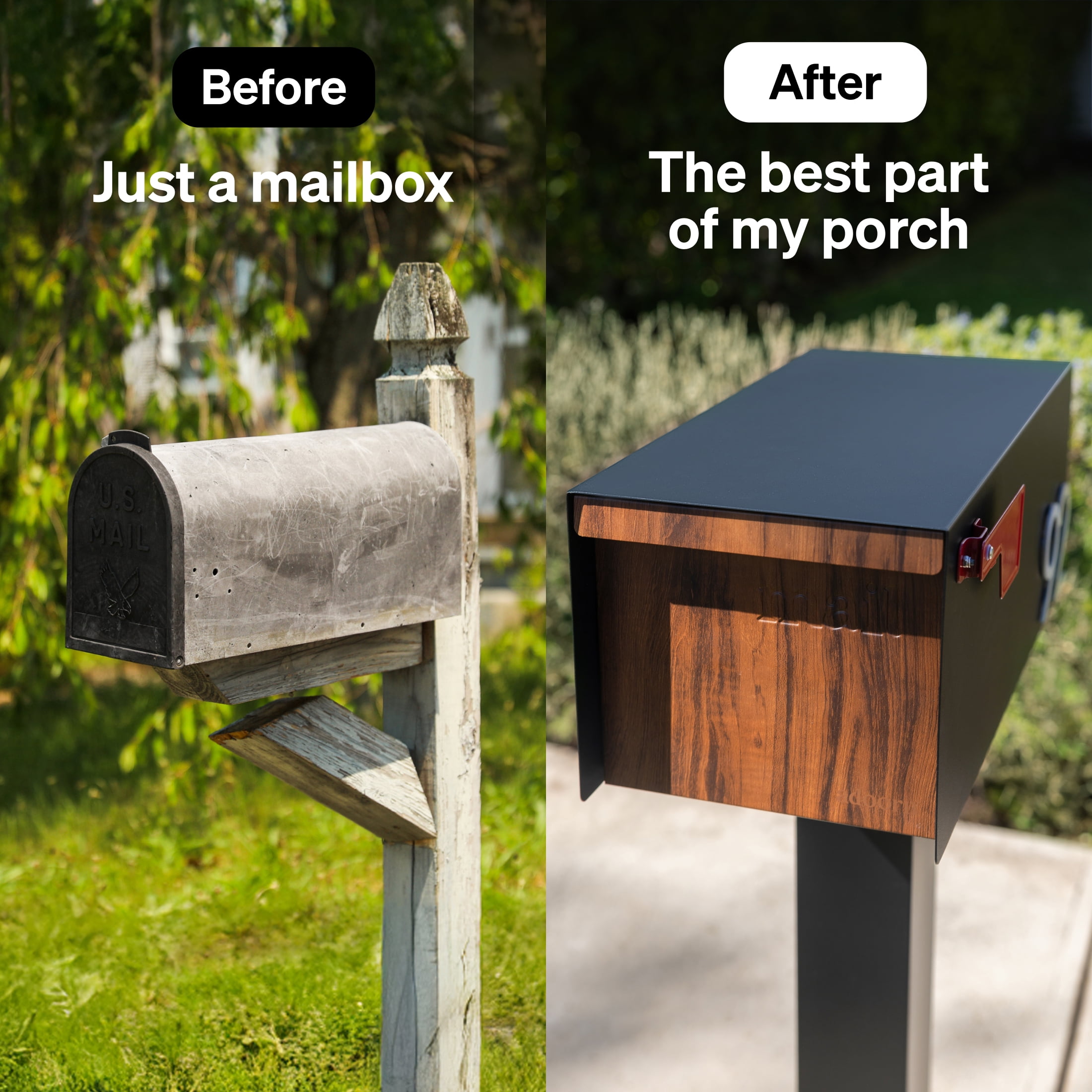 Adoorn Post Mailbox (No Lock) | Dark Wood