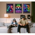 thumbnail image 4 of 3Pcs Cool Gaming Wall Art Retro Video Gamer watercolor Posters Pictures Colorful Neon Gamepad Canvas Painting Prints for Boys Room Kids Gamer Room Bedroom for Boys Home Decoration, 4 of 6