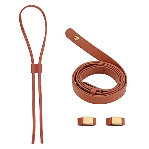 Leather Drawstring Pull String Shoulder Bag Strap Set 38.5-51.9 inch  Detachable Leather Bucket Bag Strap 31inch Leather Slide String Keeper  Drawstring