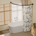 thumbnail image 2 of ALEAVIC Curved Shower Curtain Rod, 33" - 78" Stainless Steel Shower Rod Set for Bathroom, Black, 2 of 7