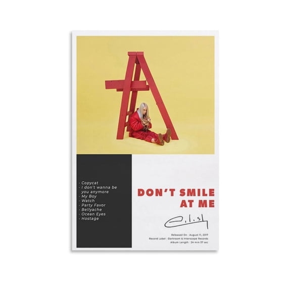 Don't Smile at Me Poster Posters Wall Art Painting Canvas Gift Living Room Prints Bedroom Decor Poster Artworks 24x36inch(60x90cm)