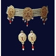 thumbnail image 2 of &nbsp;Artificial Gold Jadau Jewellery Rajputana Rajasthani Antique Traditional Ethnic Wear Pearl Beaded Choker Necklace set Earrings(MIBDDCHKR990B5MOONCPY1), 2 of 4