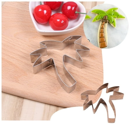 

NIUREDLTD Stainless Steel Mould Beach Style Coconut Tree Shape Cutting Mould Dessert Mould Fondant Cake Soft Clay Tool