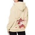 thumbnail image 6 of Christmas Sweatshirts for Women Women'S Christmas Printed Zipper Long Sleeved Pocket Drawstring Casual Fleece Hooded Hoody Women Hoodies Beige L, 6 of 7