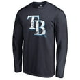 thumbnail image 2 of Men's Navy Tampa Bay Rays Splatter Logo Long Sleeve T-Shirt, 2 of 3
