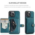 thumbnail image 3 of Allytech 2 in 1 Detachable Wallet Case for iPhone 14 Pro, [Support Wireless Charging] [4 Card Slots & 2 Cash Pocket], Retro PU Leather Magnetic Closure Shockproof Anti-Drop Slim Case, Blue, 3 of 8