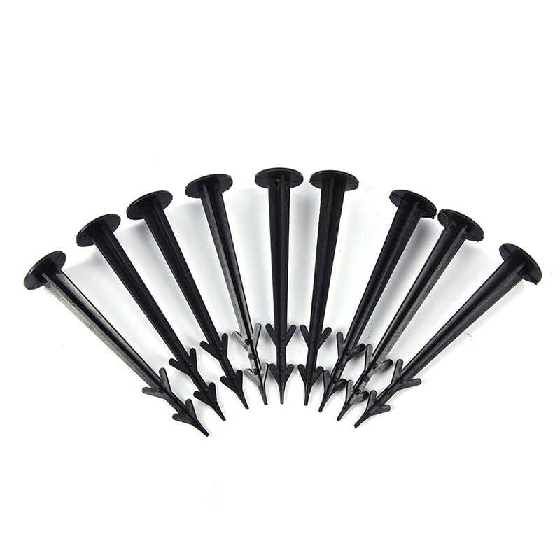 50Pcs 11cm Plastic Ground Nail Stake Pegs For Garden Cover Mulch Tent Film Fixed 