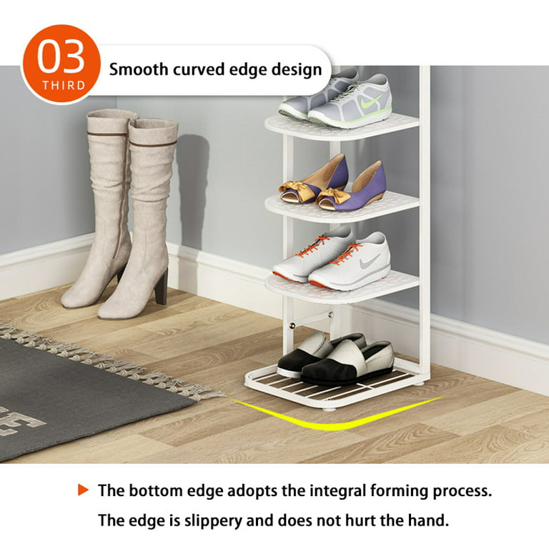 6 Tiers Shoe Rack Space Saving Vertical Single Pairs Sturdy Shoe Shelf Storage  Organizer, 9.4x10.6x32.3inch 
