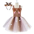 thumbnail image 1 of Bebé niñas Halloween Zoo Animal Cosplay disfraz alce Tigre vaca leopardo tutú vestido niños cumpleaños fiesta graduación Navidad Show Vestido7-8T Gao Jinjia LED, 1 of 2