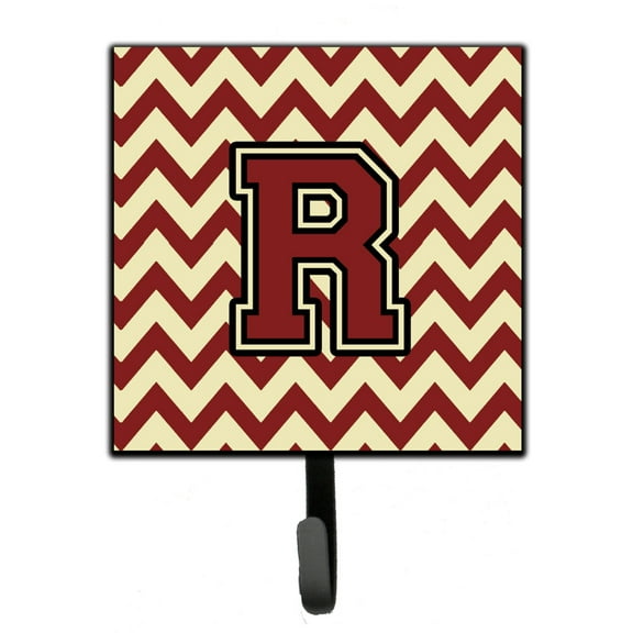 Letter R Chevron Maroon and Gold Leash or Key Holder