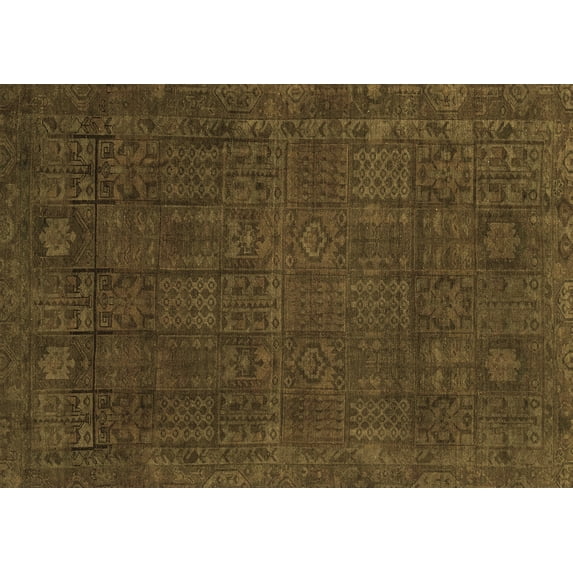 Ahgly Company Indoor Rectangle Abstract Brown Modern Area Rugs, 7' x 9'